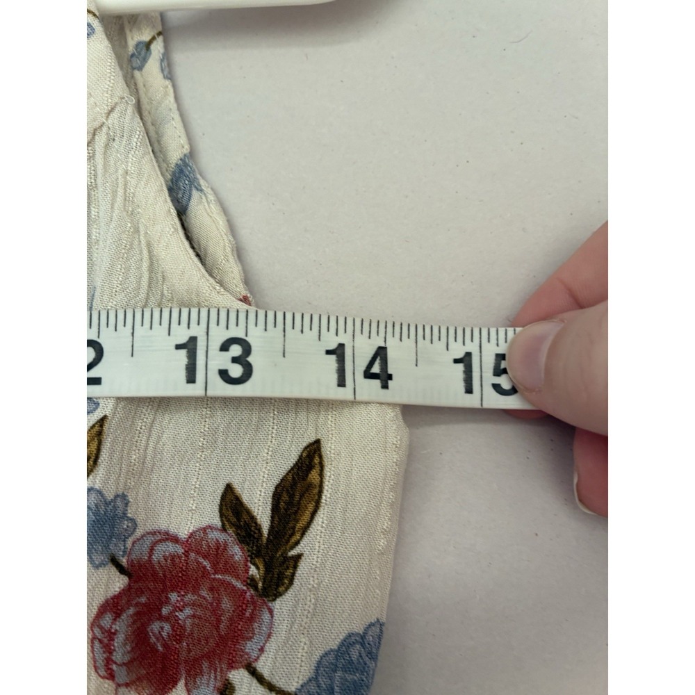 American Eagle Outfitters Cream & Floral Tulip Leg Jumpsuit‎ Women's Size 4 Boho - Picture 8 of 11